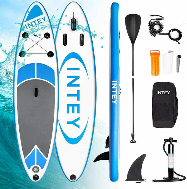 10' inflatable stand up paddleboard SUP with paddle, pump and carrying bag.
